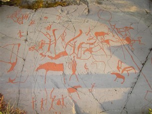 Stenbilder som hittats i Alta – de kan ses på frilandsmuseet Hjemmeluft