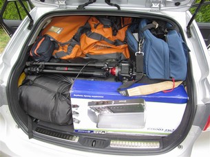 Bagaget är minimerat under tältturerna i jämförelse med när vi campar med husvagn