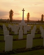 Krigskyrkogården precis utanför Argenta, där den danska krigshjälten Anders Lassen ligger begravd