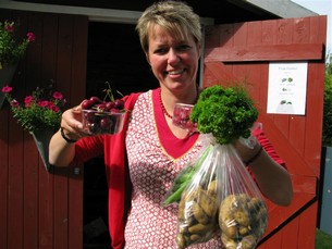 Massor av frukt och grönt längs vägen