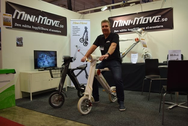 Mini Move premiärvisas på mässan - en hopfällbar elcykel perfekt för campinglivet.