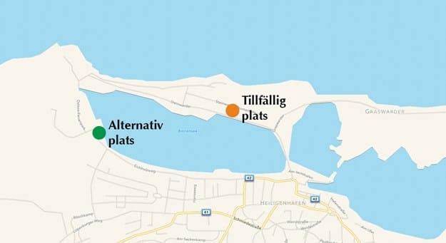 Den tillfälliga ställplatsen finns några hundra meter från den gamla. En alternativ ställplats finns på andra sidan Binnensee. Båda helt utan service.