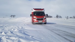 På Fjällkalaset visar EHG husbilar från Hymer, Bürstner, Laika (bilden) och Carado. 