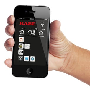 Systemet kan även fjärrstyras via appen KABE Smart D Remote via en molntjänst.