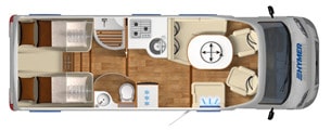 Layout för Hymer Tramp 678 CL Golden Limited.