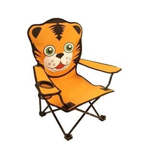 Tigerstol. Hopfällbar stol för barn med säkerhetslås. Pris 195 kr.