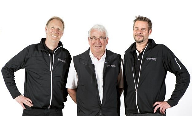 Grundaren Ove Andersson flankerad av sönerna Stefan Andersson och Per Grödevik.