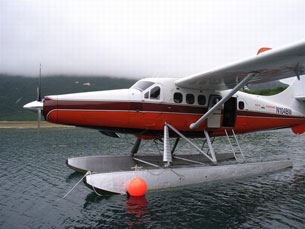 Att flyga med vattenflygplan var roligt att prova på. Flygturen i sig själv är imponerande, därför att man flyger över vulkaner och enorma glaciärer